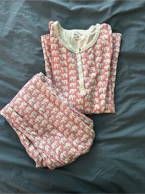 Roller Rabbit Pink Elephant Pima Cotton Button-Front Top